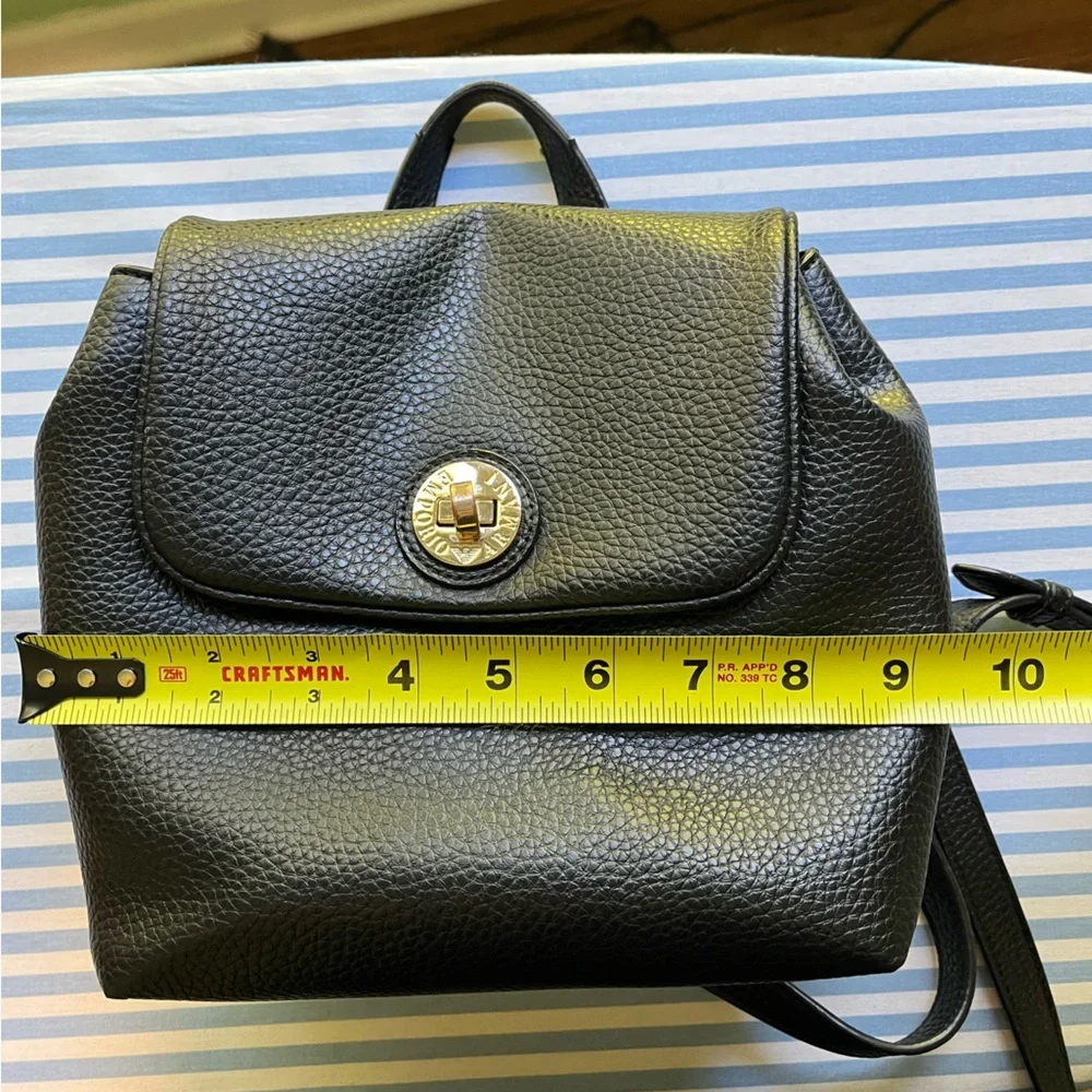 EMPORIO ARMANI Black Mini Backpack Synthetic Pebbled Leather Bag